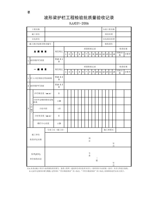 26、10.5波形梁护栏检验批