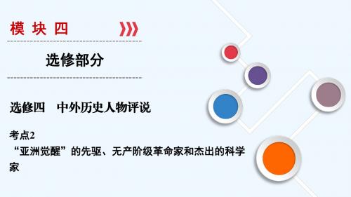 2019大一轮高考总复习历史(人教版)课件：选修4 考点2“亚洲觉醒”的先驱、无产阶级革命家和杰出的科学家