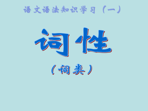 语文知识(一)词性