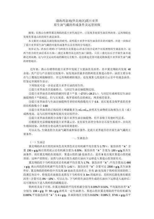 渤海湾盆地(华北地区)-震旦亚界原生油气藏的形成及远景初探