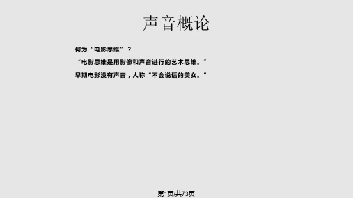 视听语言之声音PPT课件