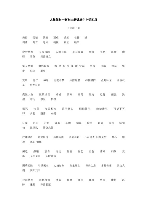 人教版初中语文字词