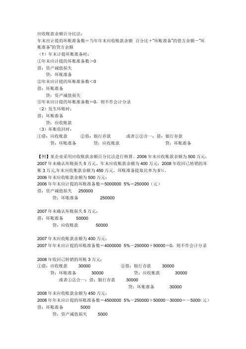 应收账款余额百分比法