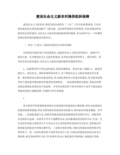 新农村建设理论文章