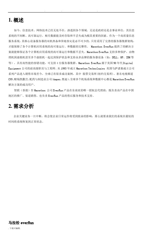Marathon双机热备项目解决方案
