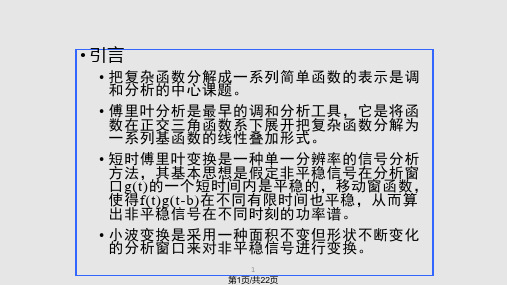 语音的小波分析PPT课件