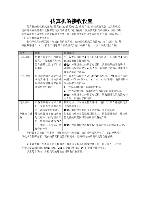 传真机的传真模式如何设置