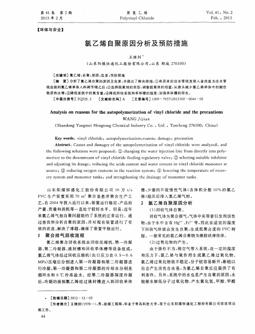 氯乙烯自聚原因分析及预防措施