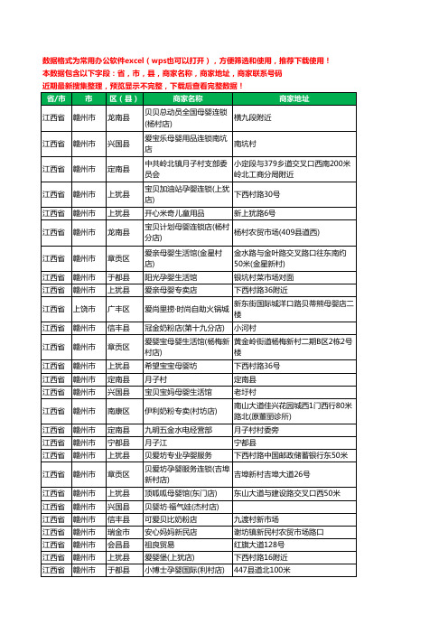 2020新版江西省月子餐工商企业公司商家名录名单黄页联系号码地址大全59家