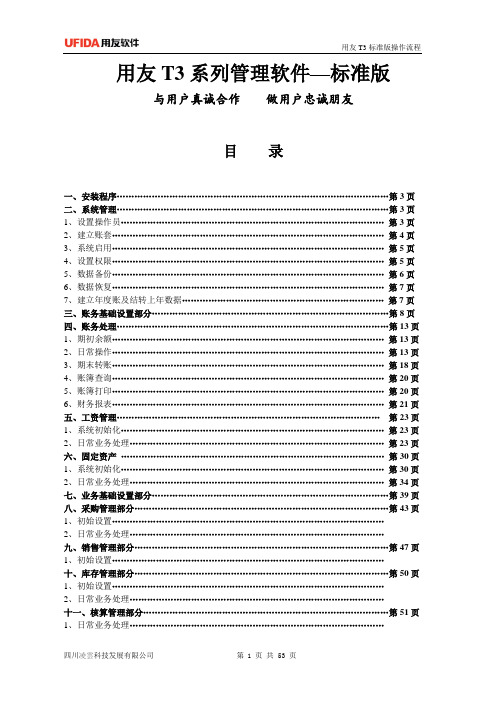 T3-用友通标准版操作教程