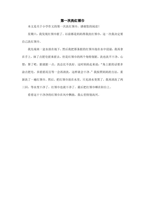 第一次洗红领巾_小学作文