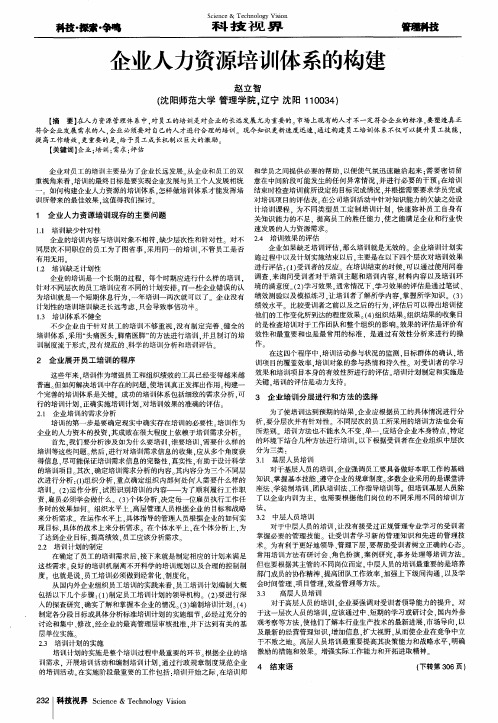 企业人力资源培训体系的构建