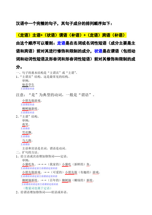 语文基础知识主谓宾