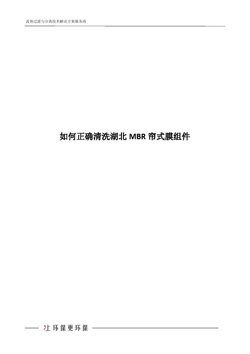 如何正确清洗湖北MBR帘式膜组件