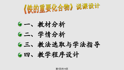 优质课比赛铁的重要化合物说课PPT课件