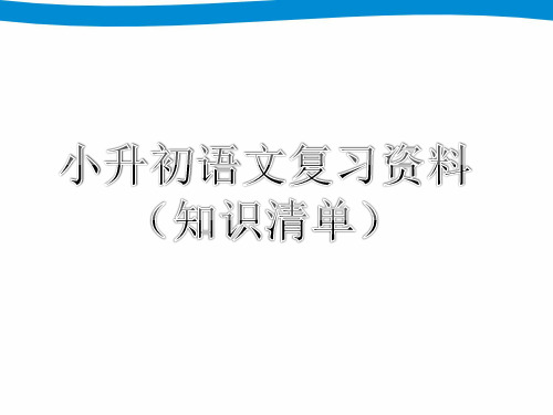 小升初语文考点复习全套资料