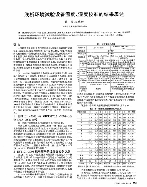 浅析环境试验设备温度、湿度校准的结果表达