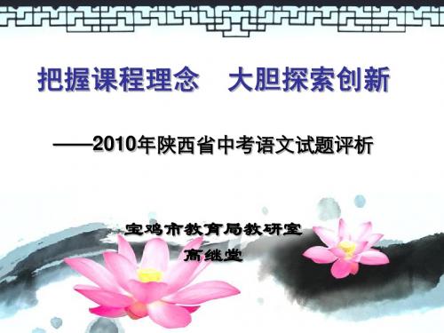 2010陕西中考试卷分析