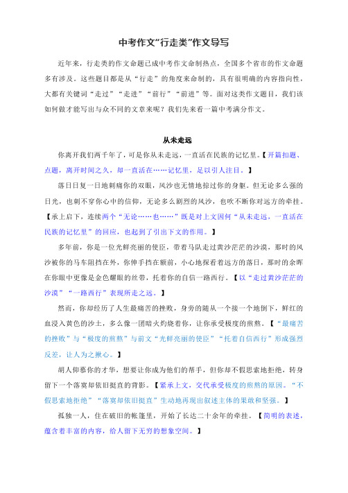 中考作文“行走类”作文导写