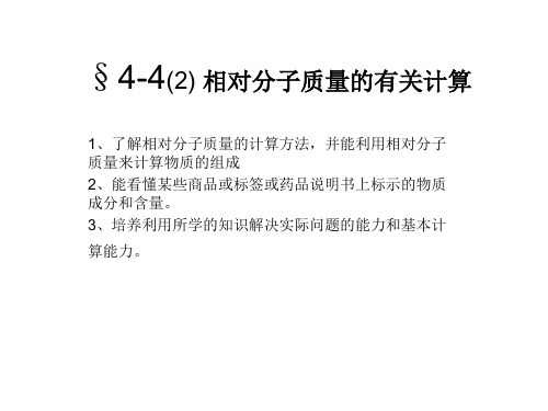初中化学人教版九年级上册相对原子质量