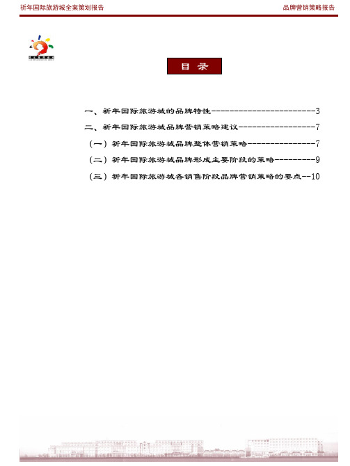 祈年国际旅游城全案策划报告-品牌营销策略报告
