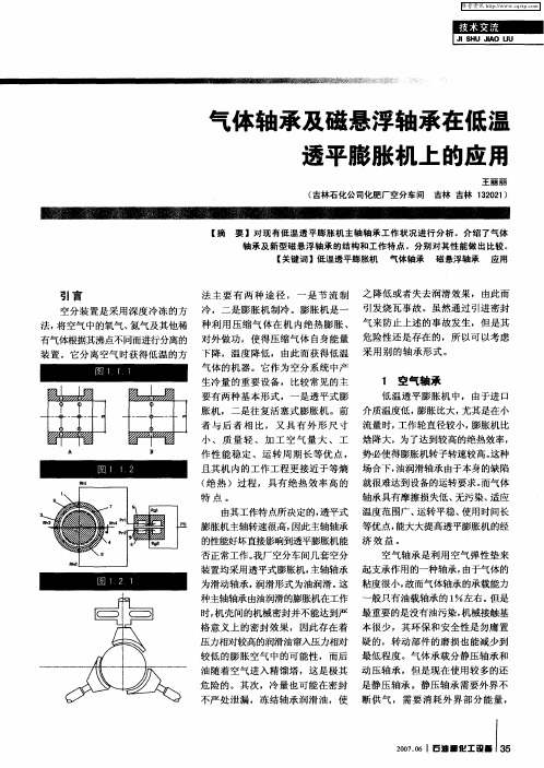 气体轴承及磁悬浮轴承在低温透平膨胀机上的应用