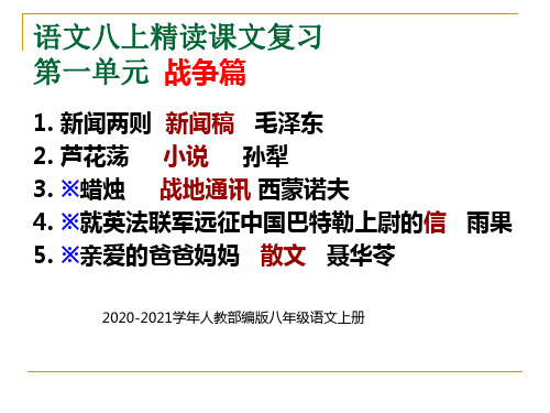 部编版人教版语文八年级上重点课文期末复习PPT课件