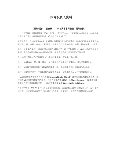 国内投资人资料