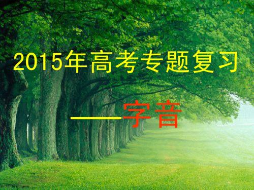 2015年高考——字音