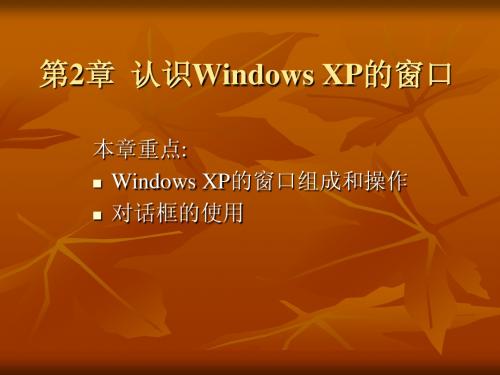 第2章  认识Windows XP的窗口