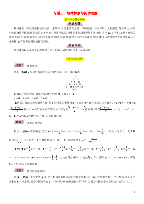 中考数学复习 专题3 规律探索与阅读理解(精讲)试题
