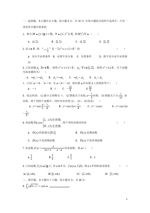 湖南省长沙县实验中学高三数学上学期第二次月考试题 理 新人教A版
