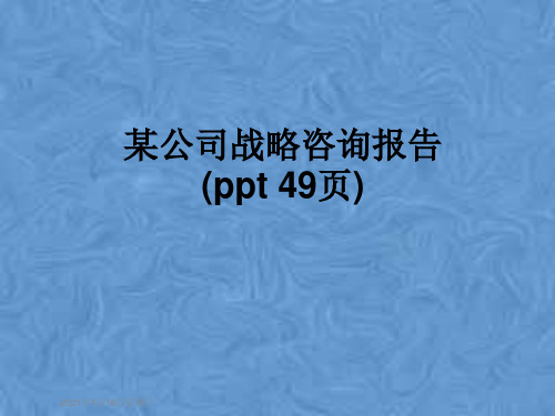 某公司战略咨询报告(ppt 49页)