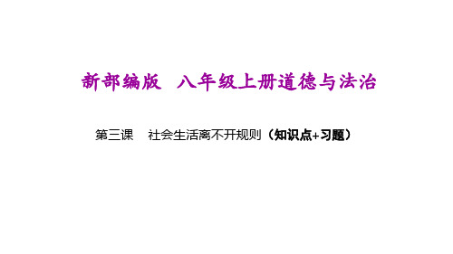 新部编版八年级上册道德与法治(第三课    社会生活离不开规则)期末复习课件