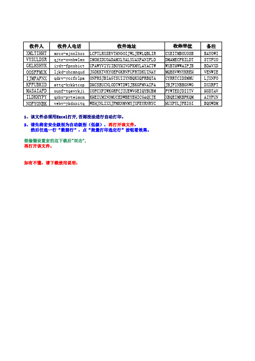 中通Excel快递单打印模板(直接打印)