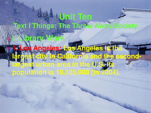 Unit Ten Things The Throw-Away Society