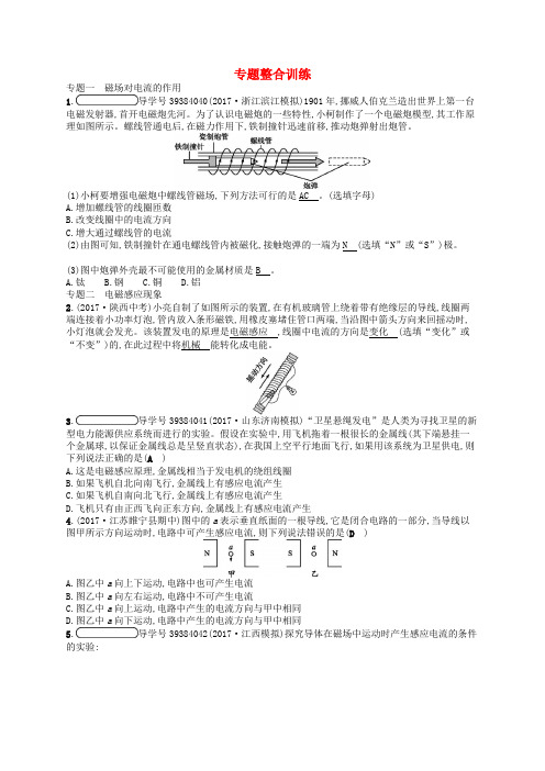 九年级物理下册 17 电动机与发电机专题整合训练 (新版)粤教沪版