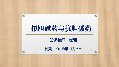 拟胆碱药与抗胆碱药ppt课件