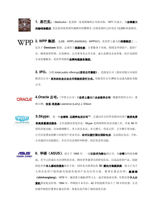 世界知名集团公司