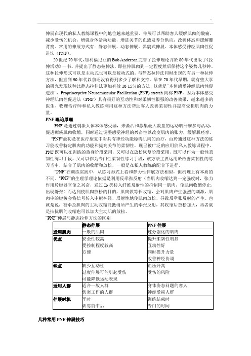 PNF基础原理及三种基本拉伸方法