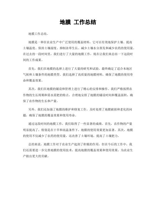地膜 工作总结