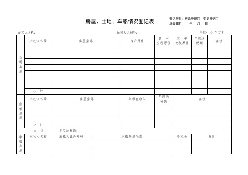 房屋、土地、车船情况登记表.doc