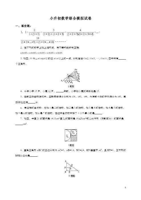 2019-2020学年小升初数学综合模拟试卷答案及详细解析(08).doc