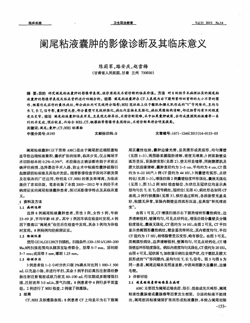 阑尾粘液囊肿的影像诊断及其临床意义