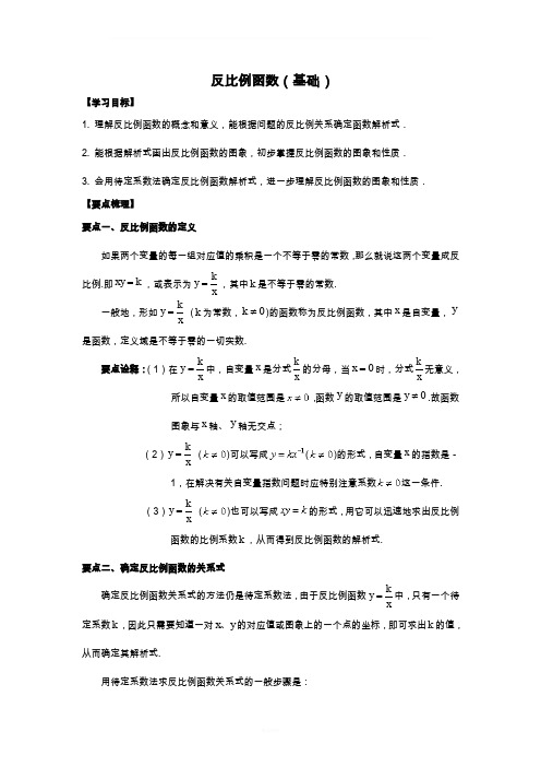 反比例函数(基础)知识讲解
