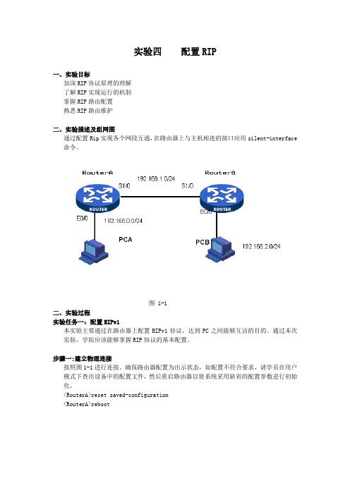 实验四    配置RIP