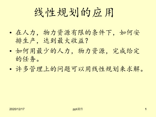 线性规划的标准化及图解法 ppt课件