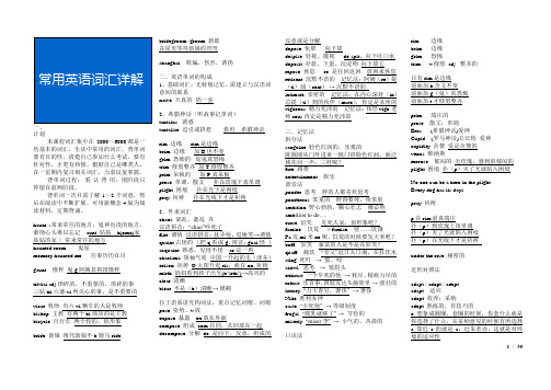 常见英文单词详解