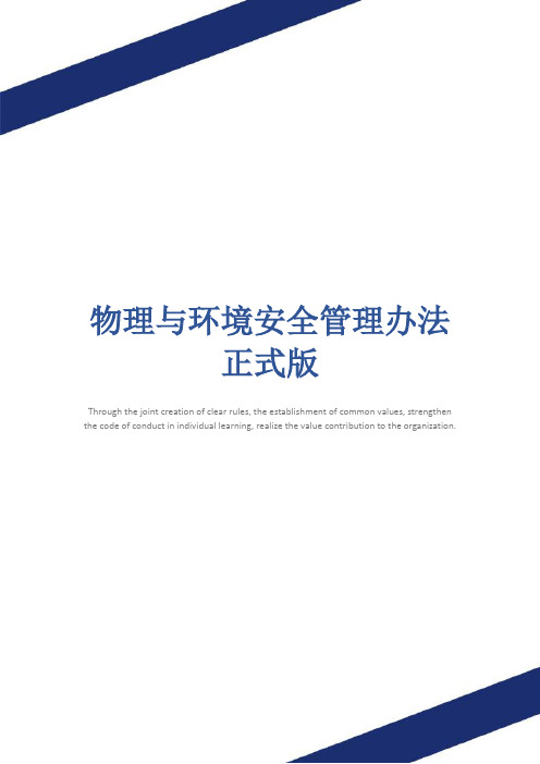 物理与环境安全管理办法正式版