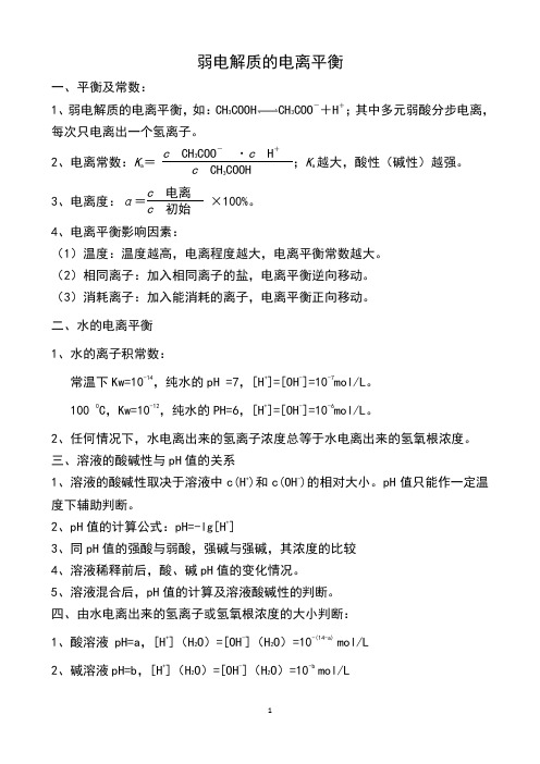 (高三)弱电解质的电离平衡2017.7